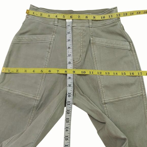 Spanx Pants Womens XS Green Stretch Twill Straight Leg Comfort Pull On Utility - Picture 10 of 11